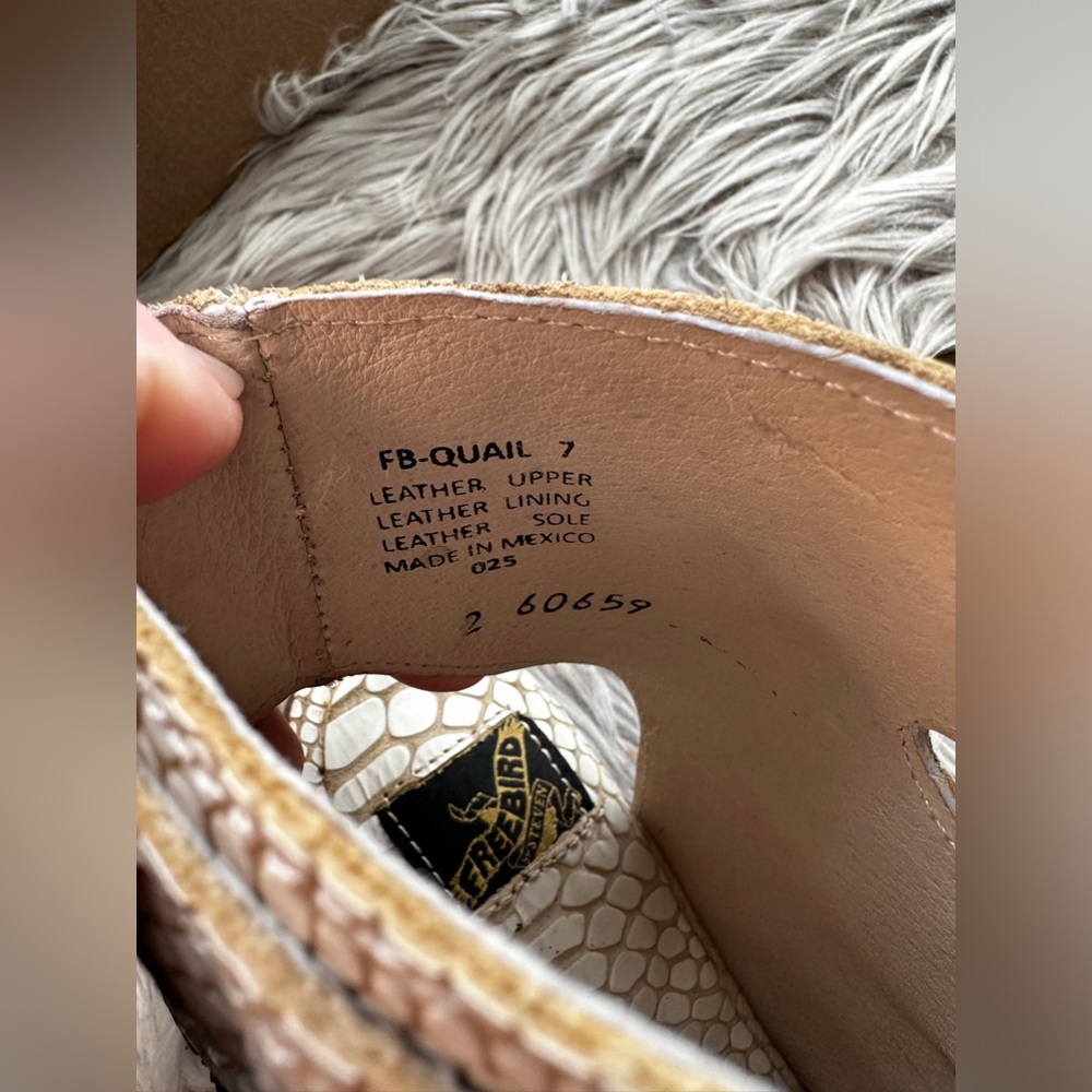 Freebird Quail bootie/sandal in White Snake - Picture 10 of 16